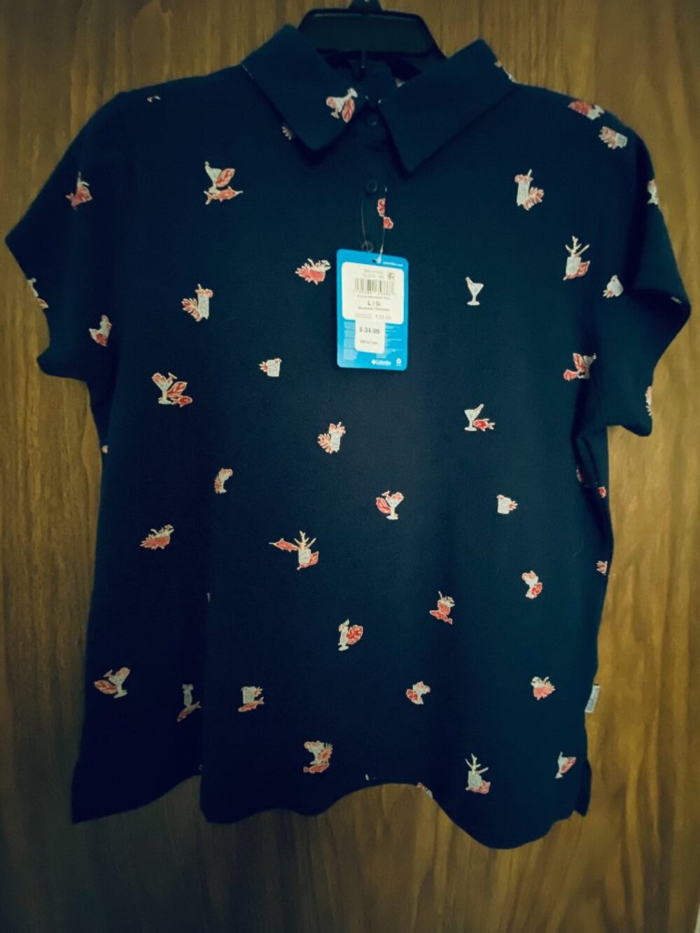 Women's Navy Columbia Performance Fishing Group South Sand Point Top Size Large